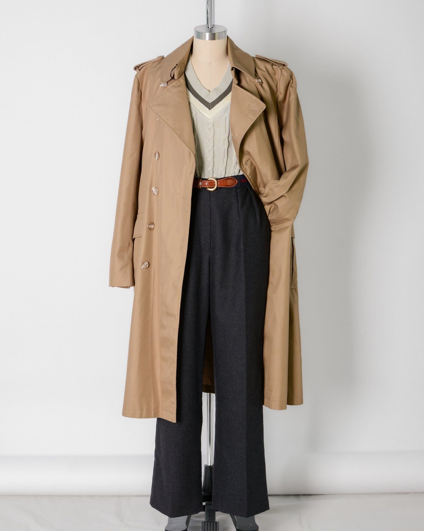 【着丈130cm】 80s super long coat 古着　Sullen Bitter Brown 1980 Vintage Cotton Trench Coat | Suud Collection