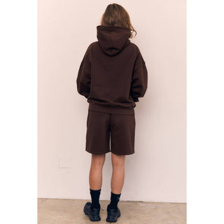 Oversized Kangaroo Pocket Blank Hoodie in Mocha