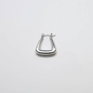 Silver Triangle Hoop Earrings