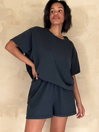 Nina Cotton Short in Faded Black