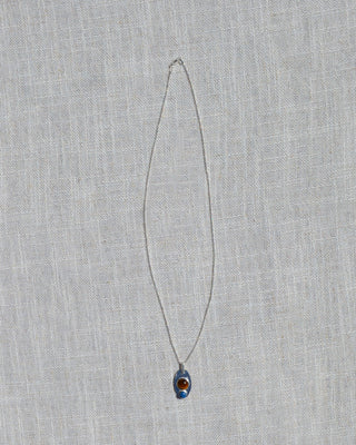 Tiger's Eye Lapis Sterling Pendant
