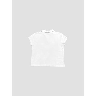 Sporty Collared Cotton Tee in Off White