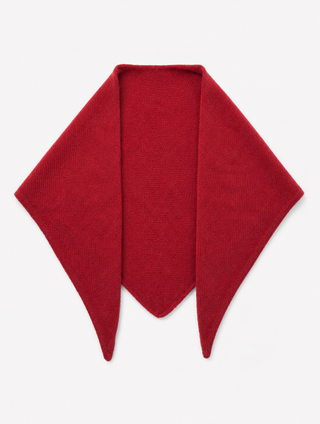 Large Merino Wool Triangle Scarf in Robust Red