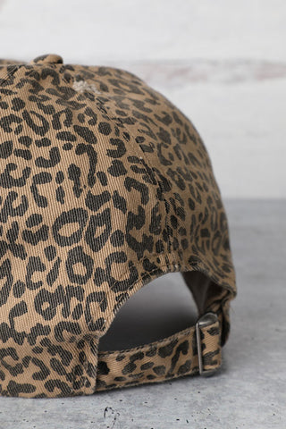 Leopard Distressed Cotton Baseball Hat