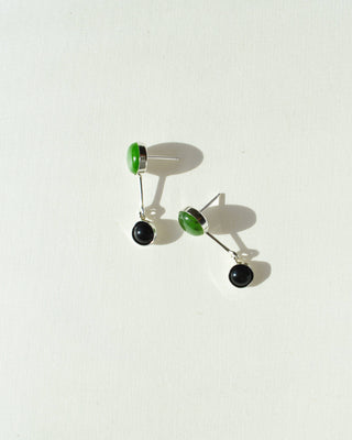 Jade Onyx Sterling Dangles