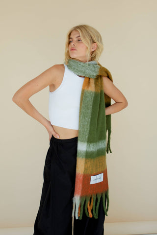 The Stockholm Plaid Scarf in Mossy Spring