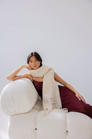 The Reykjavik Scarf in Pebble Beige