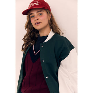 Organic Cotton Fleece Varsity Jacket