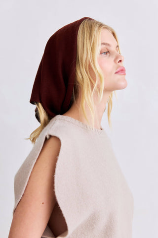 Merino Wool Triangle Scarf in Dark Walnut Brown