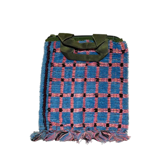 Trucker Tapestry Tote in Blue x Pink