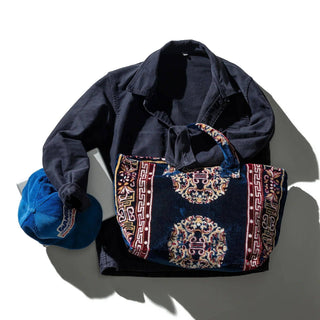 Carpet Tote Bag in Navy