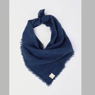 Raw Silk Bandana in Indigo