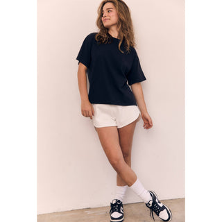 Relaxed Cotton Tee in Black