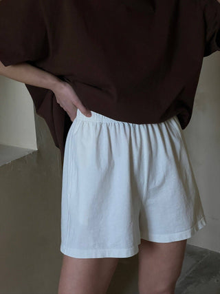 Nina Cotton Short in Alabaster