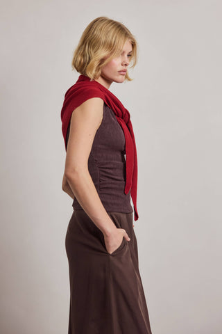 Large Merino Wool Triangle Scarf in Robust Red