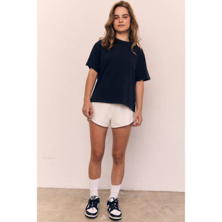 Relaxed Cotton Tee in Black