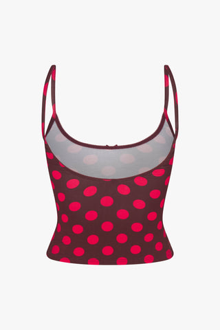 Scoop Back Cami in Scarlet Dot