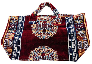 Carpet Tote Bag in Burgundy