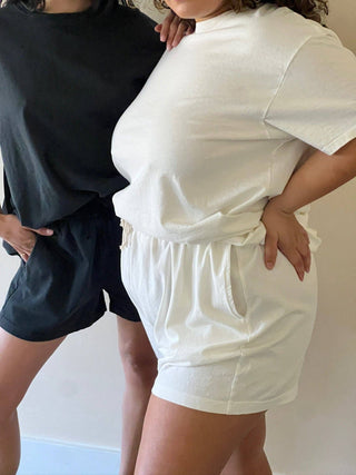 Nina Cotton Short in Alabaster