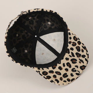 Leopard Corduroy Baseball Hat