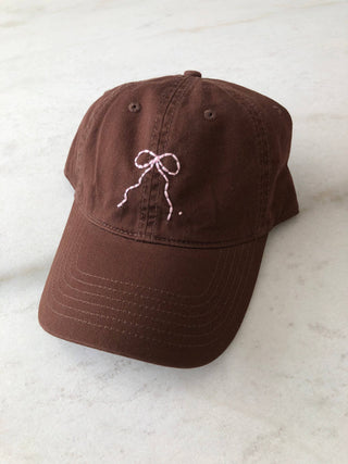 Embroidered Bow Baseball Cap