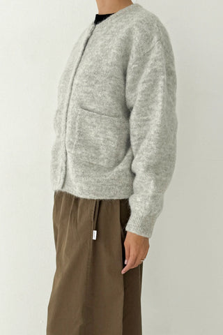 Amélie Alpaca Cardigan in Light Grey