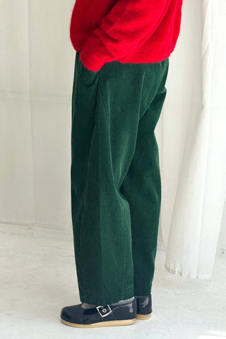 Corduroy Arc Cotton Pant in Foret