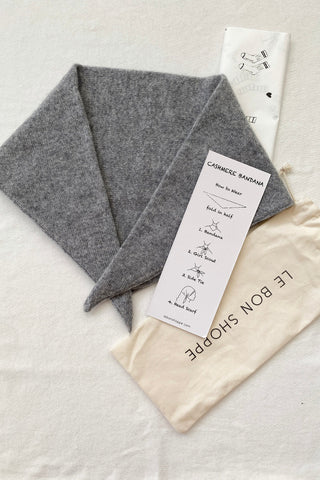 Cashmere Bandana in Heather Grey