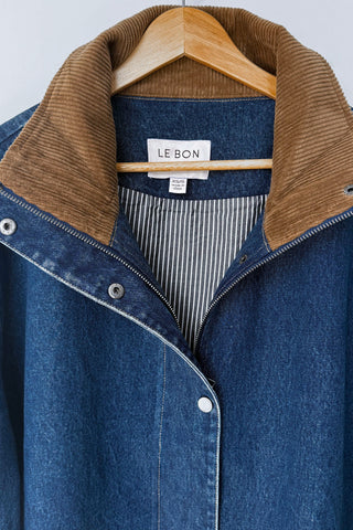 Blair Cotton Jacket in Blue Denim