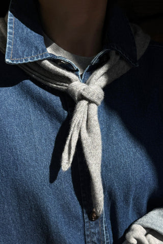 Cashmere Bandana in Heather Grey