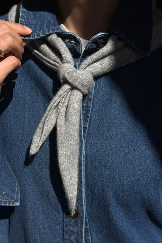 Cashmere Bandana in Heather Grey