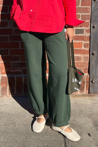 French Terry Balloon Pants in Cedar Green