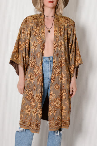 Fab Silk Batik Beaded Kimono