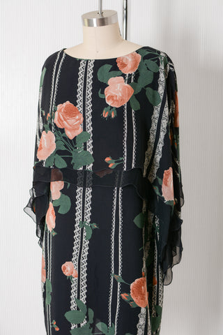 Holly Harp Rose Silk Overlay Dress