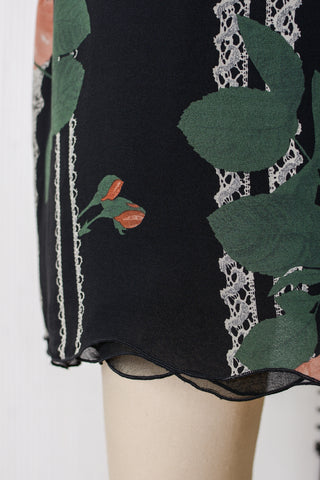 Holly Harp Rose Silk Overlay Dress
