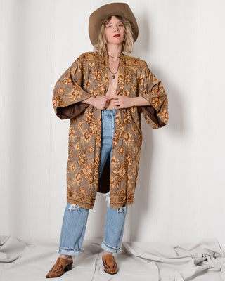 Fab Silk Batik Beaded Kimono