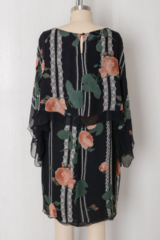 Holly Harp Rose Silk Overlay Dress