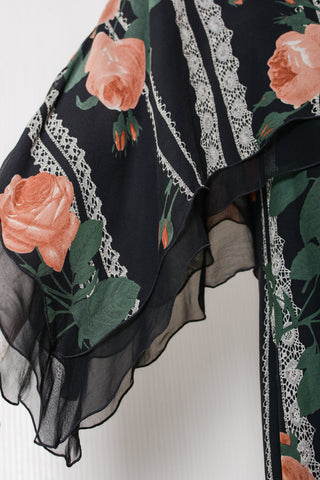 Holly Harp Rose Silk Overlay Dress