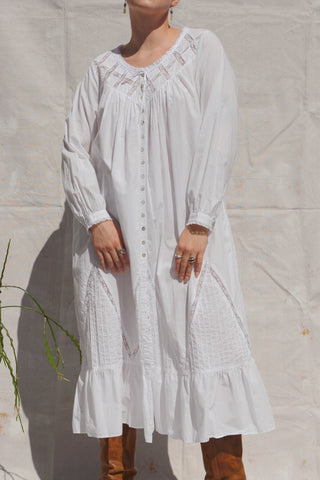 Cottagecore Eileen West Lace Cotton Dress