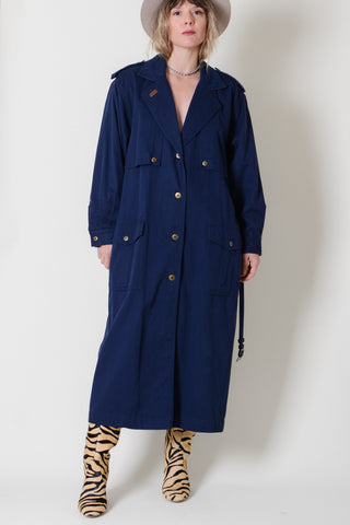 Together! Navy Cotton Trench Coat