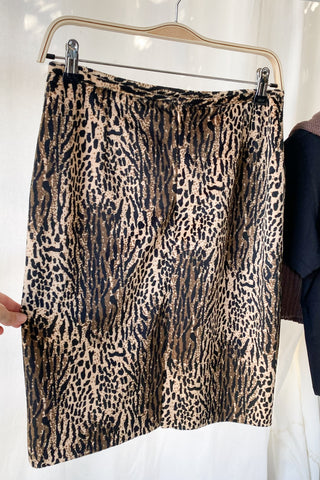 Carven Leopard Animal Print Skirt ~ 28W