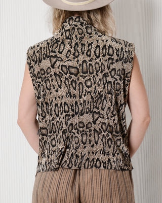 Plisse Animal Print Shell Tank