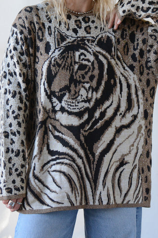 Metallic Tiger Novelty Sweater