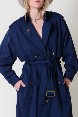Together! Navy Cotton Trench Coat