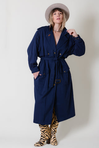 Together! Navy Cotton Trench Coat