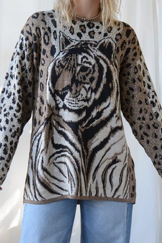 Metallic Tiger Novelty Sweater