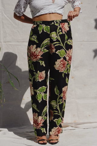 Bob Mackie Linen Floral Pants