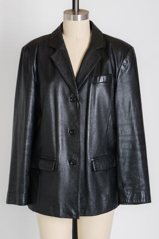 Jacqueline Ferrar Black Leather Blazer