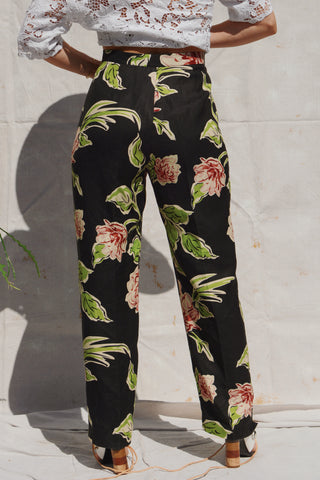 Bob Mackie Linen Floral Pants
