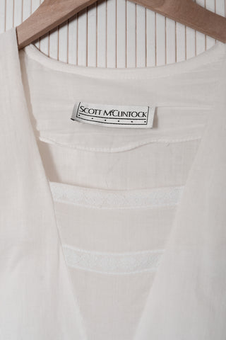 Gauzy Sailor Collar Dropwaist Lace Dress